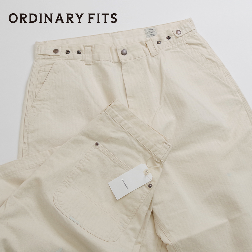 【ORDINARY FITS オーディナリーフィッツ】BELL PANTS ECRU HERRINGBONE ベルパンツ エクリュヘリンボーン